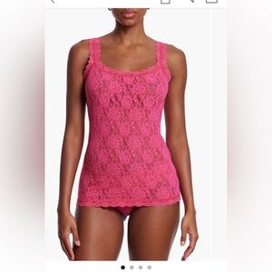 New Hanky Panky Fuscia Pink Lace Camisole Size M